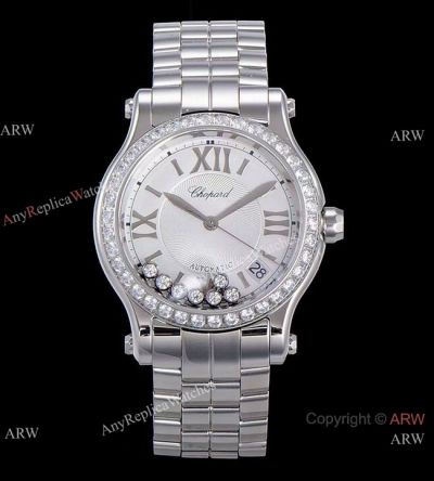 Swiss Grade Chopard Happy Sport YF 2892-2 Automatic Watch Inlaid with Diamond Bezel 36mm